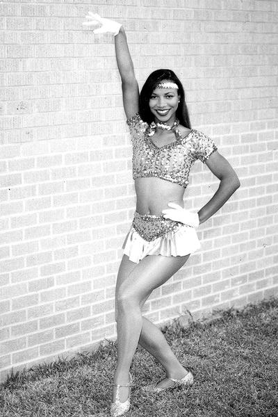 Lauren Brumfield, a senior marketing major from Baton Rouge was named captain of the 2002-2003 edition of the SU Dancing Dolls. Photo courtesy of the Band Department.