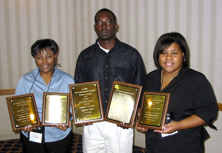 PLAQUES FOR DAYS Janene Tate, Gary Holloway and Edith Wright accept the five awards won by The Southern DIGEST at the BCCA Awards Ceremony in Orlando, Fla. - Photo by KYRA JENKINS/DIGEST