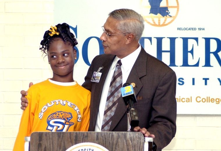 A letter that was written by 10-year old Patra Johnson, for the Lacumba III project, inspired Chancellor Jackson. - PHOTO BY JOHN OUBRE // SU PUBLICATIONS.