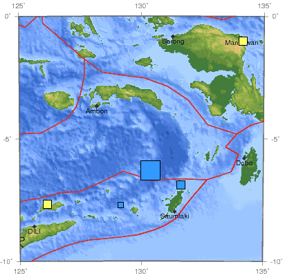 Location of 2009-10-24 quake off Indonesia
 