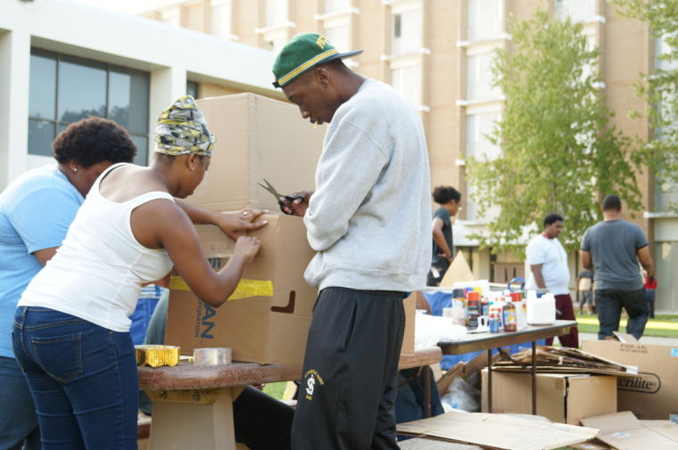 Residential life and students participated in making and painting homes out of cardboard to raise money for homeless people in the Baton Rouge Area. &#160;