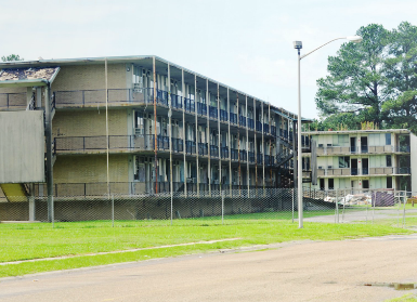 The old dorms in the back of campus that are expected to be torn down by January of 2014