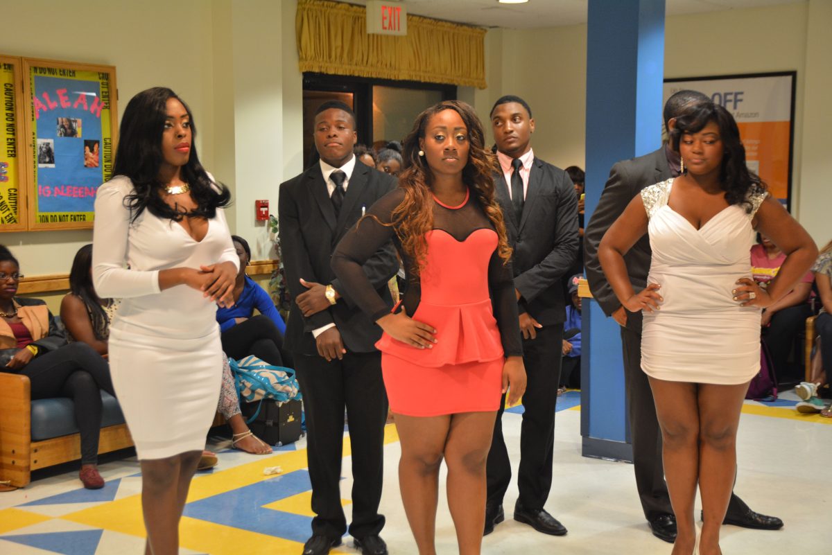 Contestants line up to hear the results of who will be crowned Miss Shade Hall held in Camille Shade Hall, Wednesday September 4, 2014.