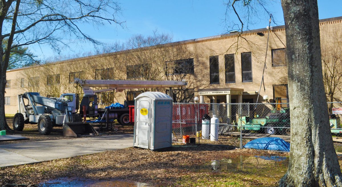 William Bradford hall near the bluff, empty for years but now undergoing renovations.