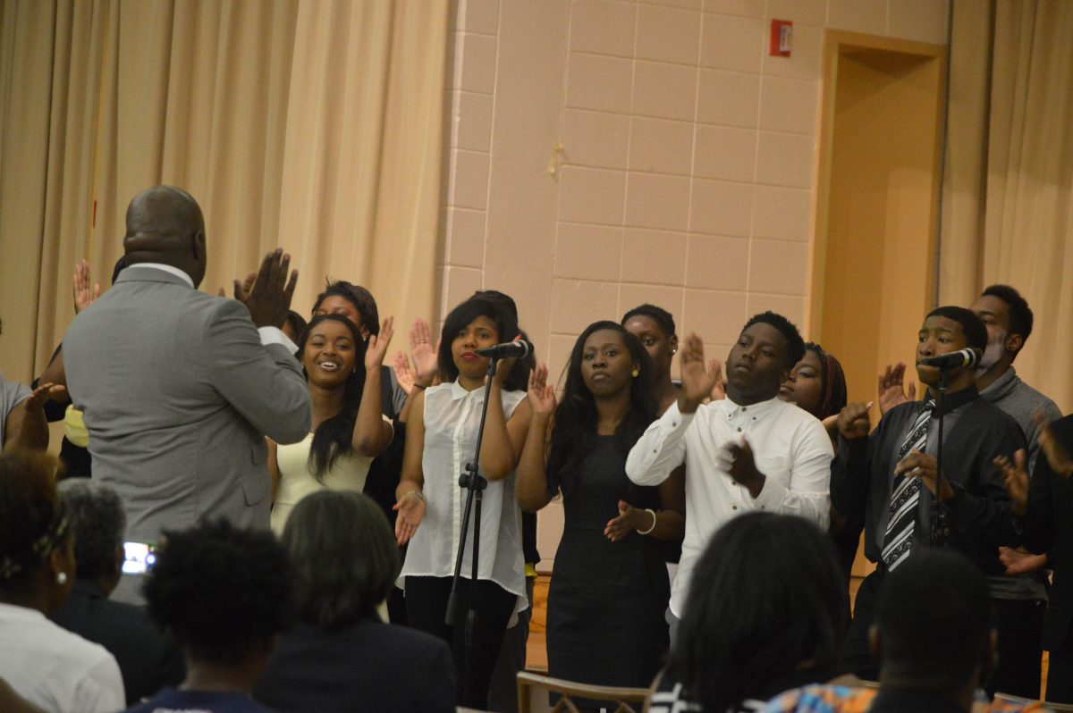 The Southern University Gospel Choir opens "Gospel Night on the Bluff" hosted by The Residental Life and Housing department in the Cotillion Ballroom, Sunday March 29