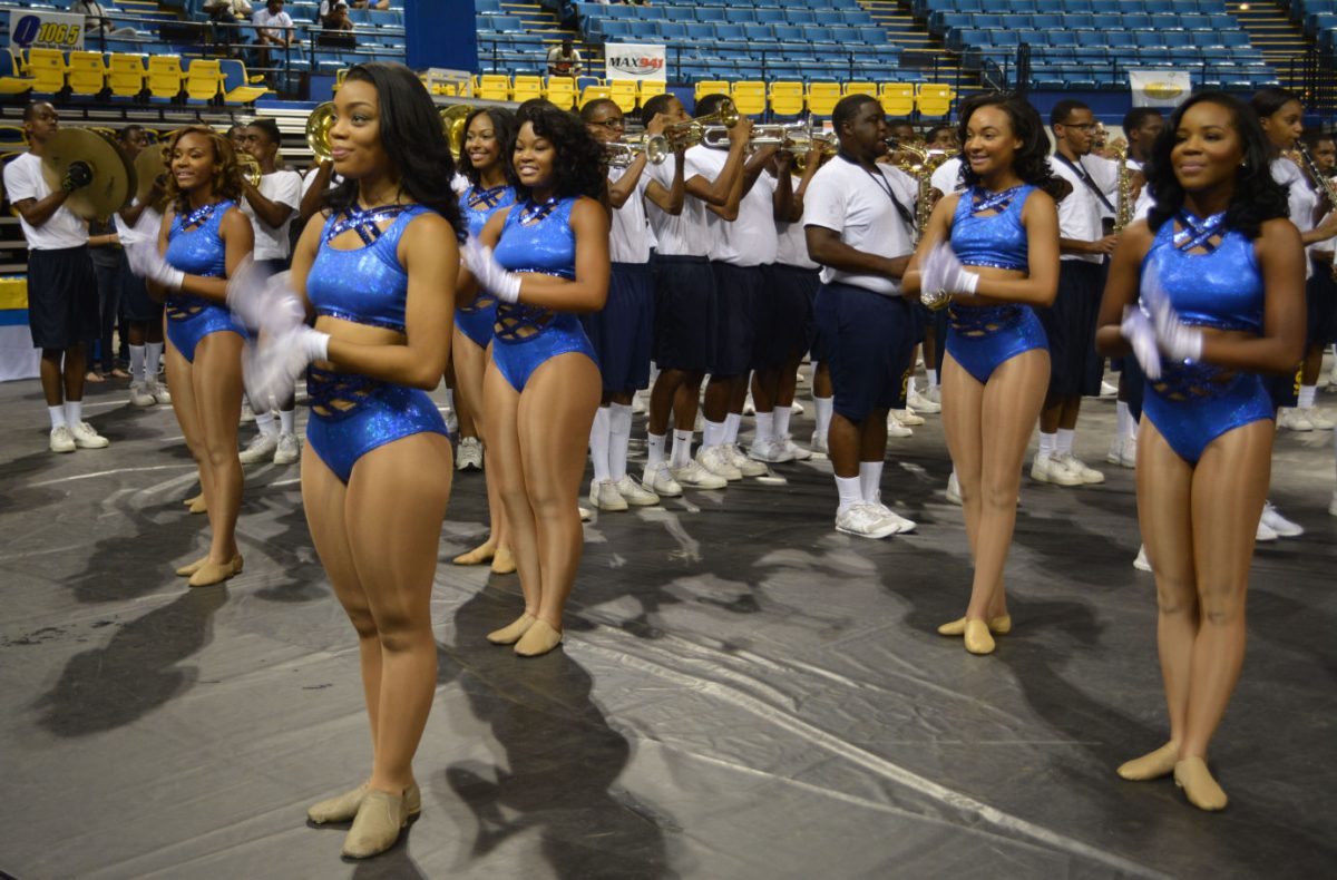 Southern University Dancing Dolls show their Jag spirit durinf the Fight Song at the Fan Fest 2015.