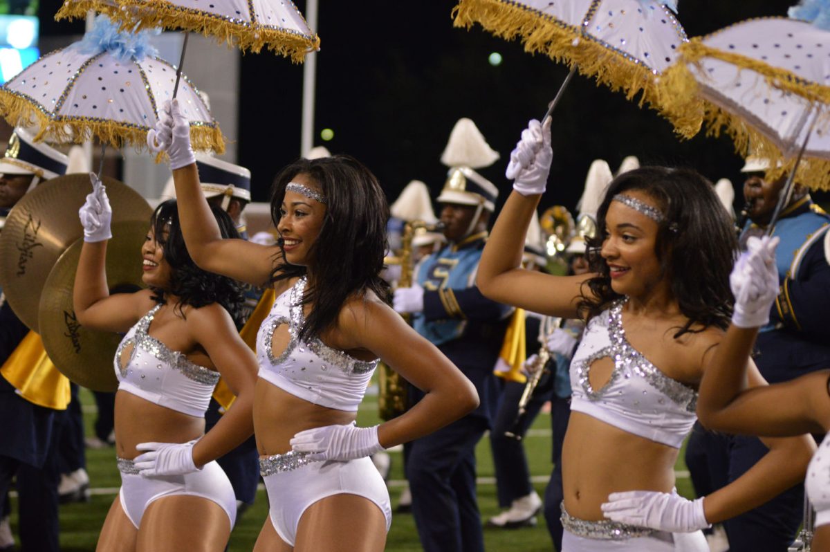 Southern University Dancing Dolls perform during halftime at Louisiana Tech in Ruston,Louisiana Sept 5.