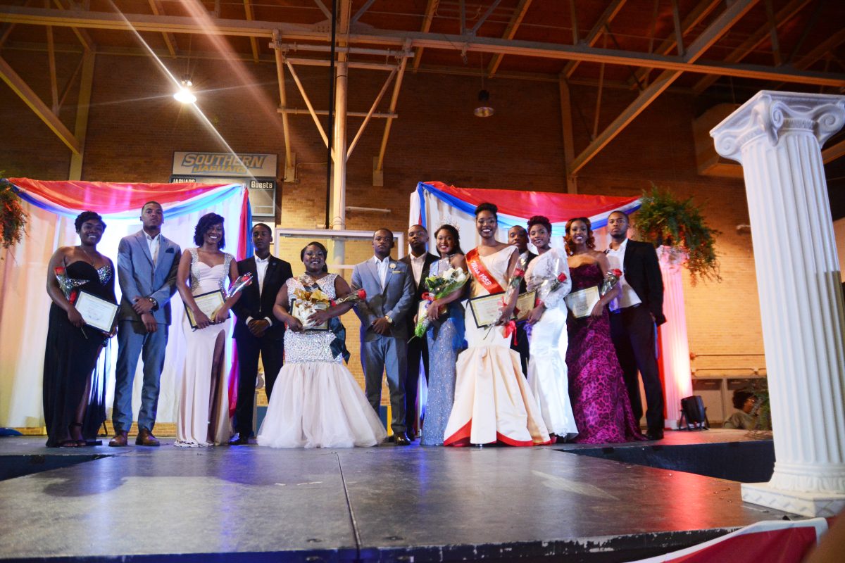 Female students participant in the Miss Men's Fed Pageant held within Seymore Hall on November 4,2015.