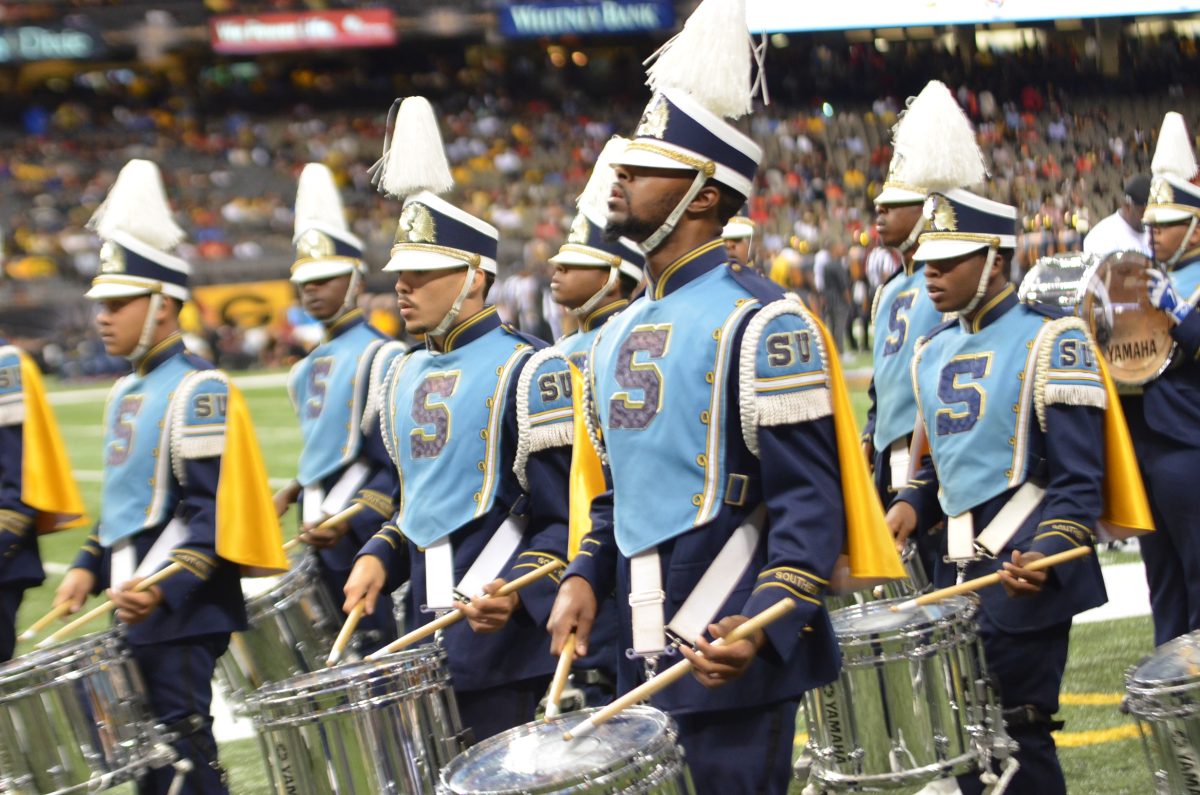 Members of the Human Jukebox perform during halftime of the 2015 Bayou Classic.