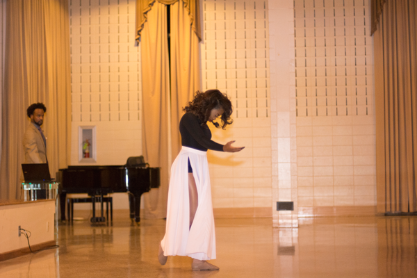 Jardashai Alexander/DIGEST
&#160;Miss Freshman Micah Pegues performs a praise dance tribute during the 2016 MLK &#8220;We are the Dream&#8221;&#160; celebration on Wednesday, January 20 in the Royal Cotillion Ballroom.