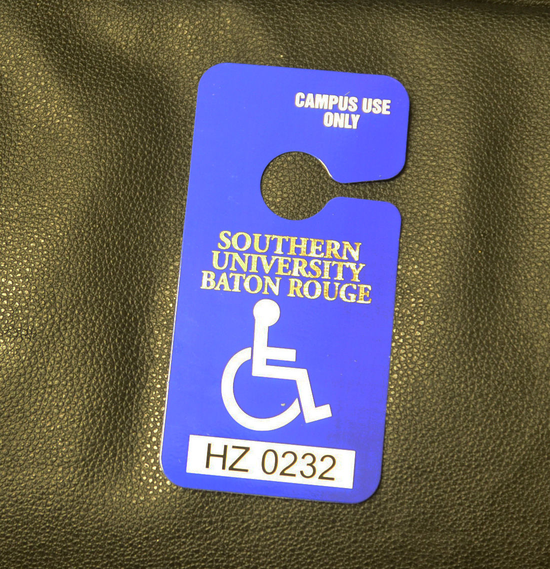 Students can get their disability handicap decal from the campus police department. Photo taken on Feb 1.