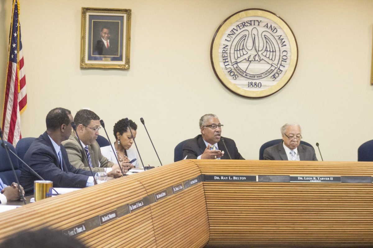 Kayla Foster/DIGEST
Southern University system board of Supervisors assemble in the J.S. Clark Administration building board room to discuss strategies to improve system wide operations.