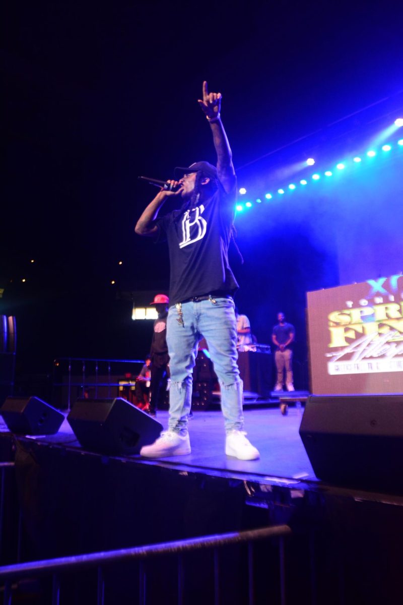 Jacquees performing songs from his lastest album "MOOD" at the SpringFest concert held at the F G Clark Activity Center on April 23.