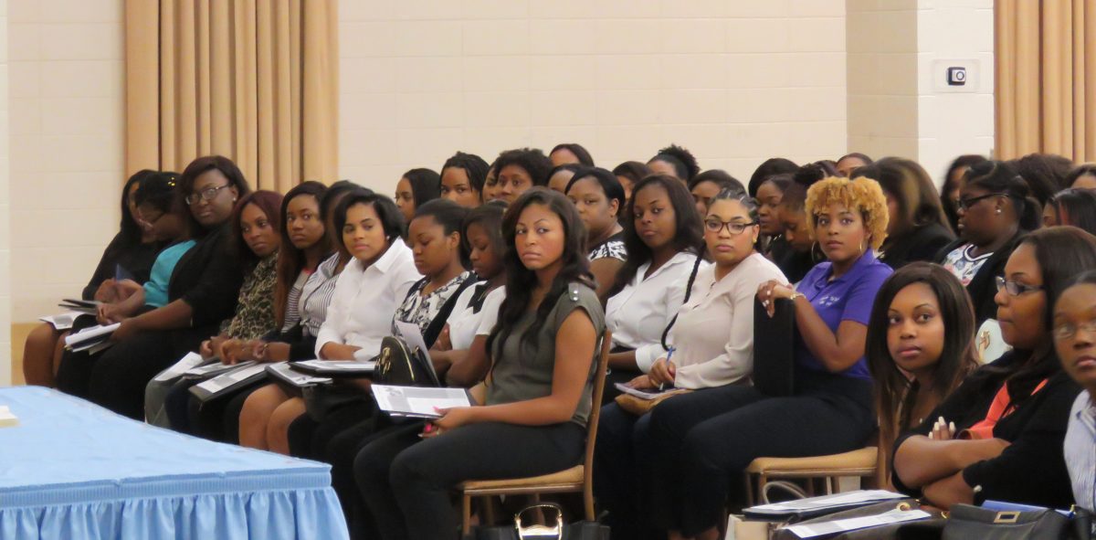 Students gather to gain new insight on the dangers of silckle cell and how to be aware of the tale tale signs in the royal cotillion ballroom of the student union on the 27th of September 2016