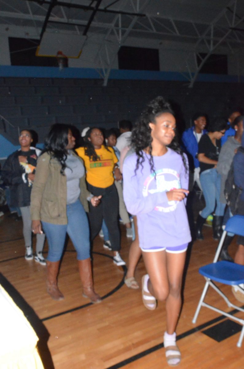 Students doing the "Bunny Hop" in celebration of Clinton winning California in the 2016 presidential election.