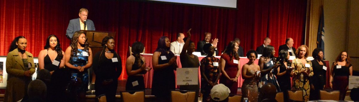 The 2016-2017 Southern University Softball team is introduced during the Southern University Baseball Gala on Wednsday, November 9, at the L'Auberge Hotel.