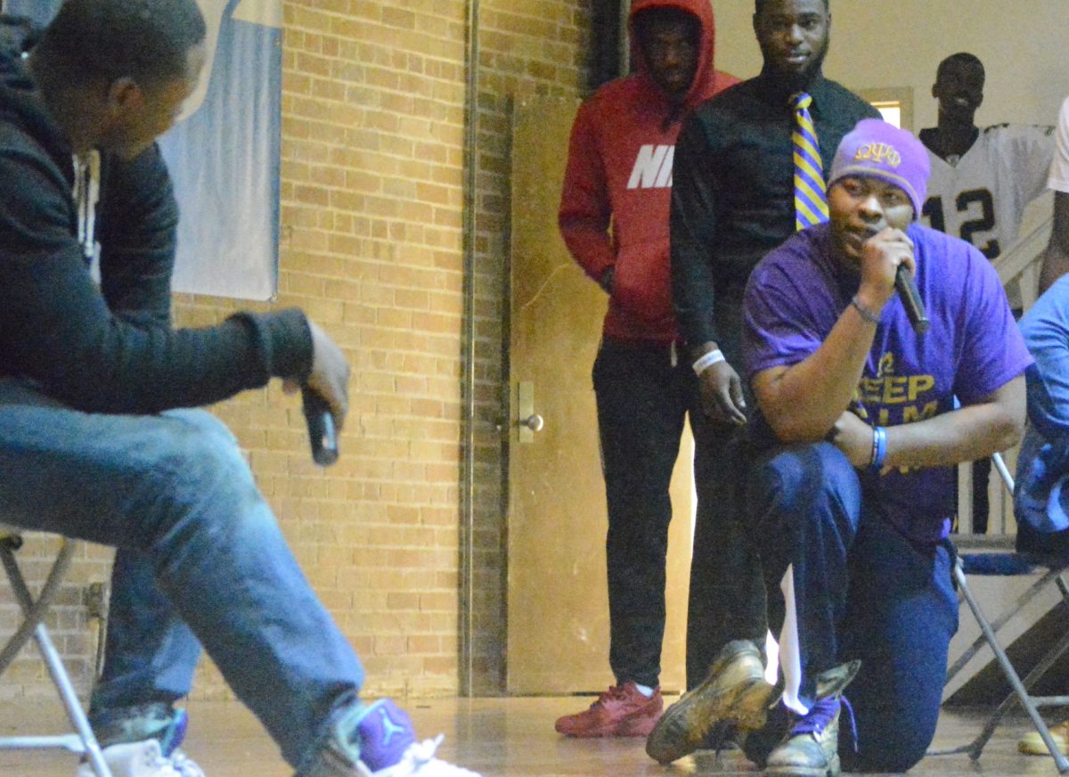 Members of the black and purple squads go head-to-head during Wild N'Out on Friday, Feburary 10, in the Event Center.