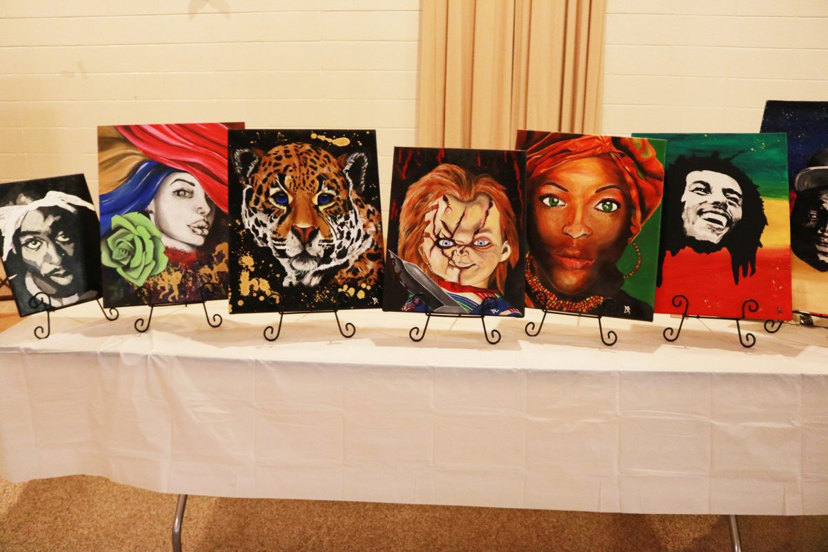 Artwork showcased at Phrozen Lounge, hosted by our Beta Sigma chapter of Alpha Phi Alpha freternity inc. on Wednesday October 25, 2017 (Kyndall Jones/DIGEST)