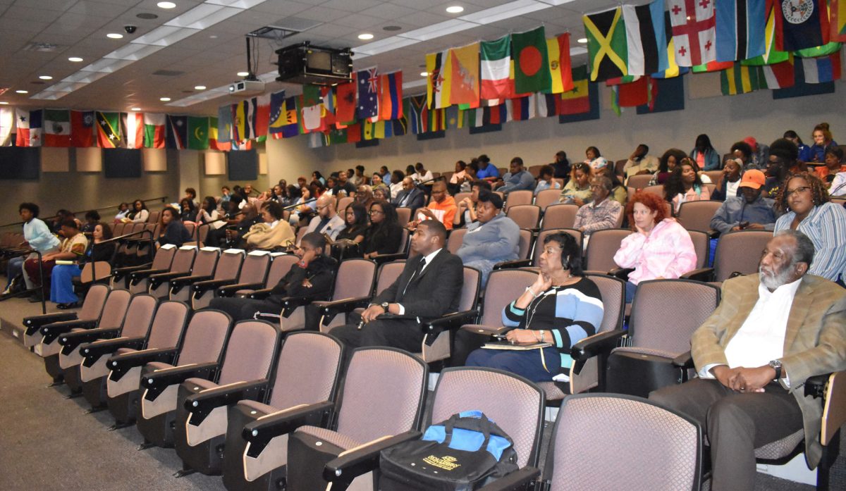 Students and faculty gather to see the special screening of the Emmett Till Documentary in TT Alain on October 17, 2017 (Arnita Dove/ DIGEST)