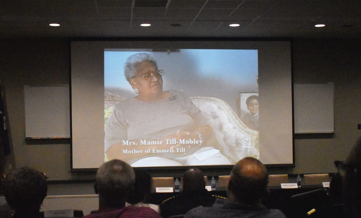 Students and faculty gather to see the special screening of the Emmett Till Documentary in T.T. Alain on October 17. (Arnita Dove/DIGEST)