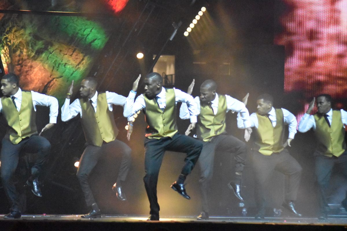 <p>Members of the Beta Sigma Chapter of Alpha Phi Alpha Fraternity, Inc. perform a precision routine during the 2017 Bayou Classic Greek Show held on Friday, November 24, inside the Mercedes-Benz Superdome. (Arnita Dove/DIGEST)</p>