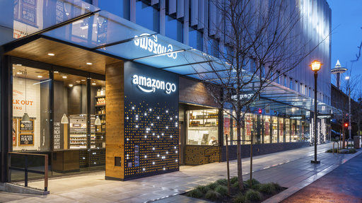 This undated image provided by Amazon shows an Amazon Go store in Seattle. More than a year after it introduced the concept, Amazon is opening its artificial intelligence-powered Amazon Go store in downtown Seattle on Monday, Jan. 22, 2018. (Amazon via AP)