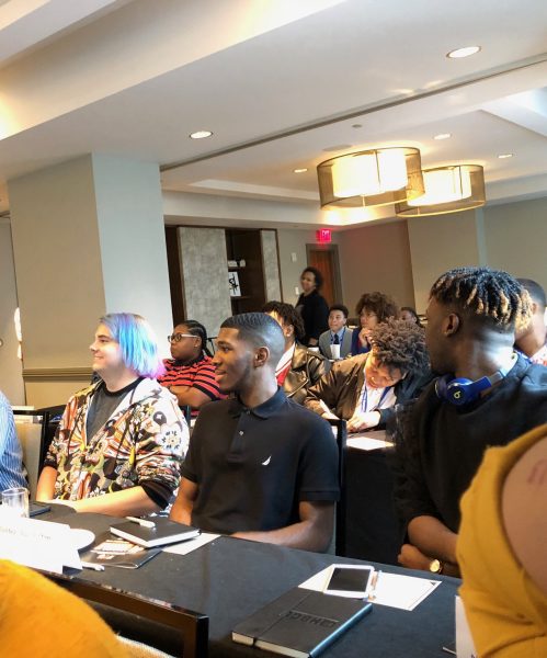 HBCU students attending the summit engage in a session titled “Living & Leading Authentically: Overcoming Internalized Oppression’s Stronghold Over Our Dreams” led by Isaiah Wilson on Friday, November 9 in Atlanta, Georgia. 