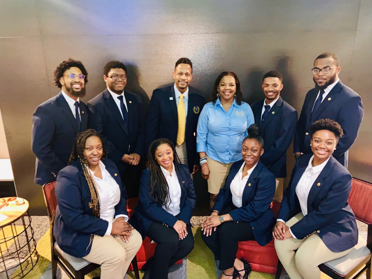 Southern University students prepare for a networking event with an alumni and Director of Alumni Affairs and Executive Director of Southern University Alumni Federation, Derrick Warren at HBCU SxSW