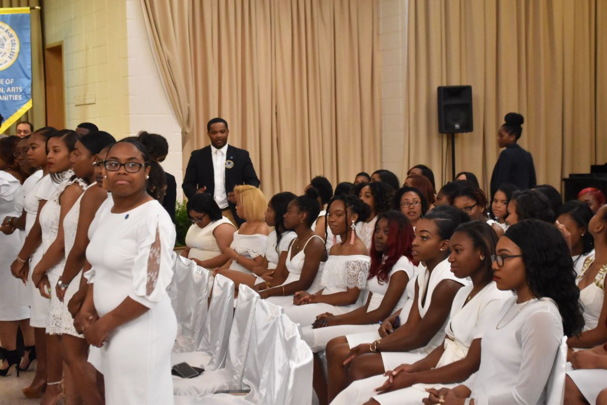 Inductees into the 2019 Honors College awaiting the start of the Pinning Ceremony in the Cotillion Ballroom on March 22, 2019. (DeBrandin Brown//DIGEST)