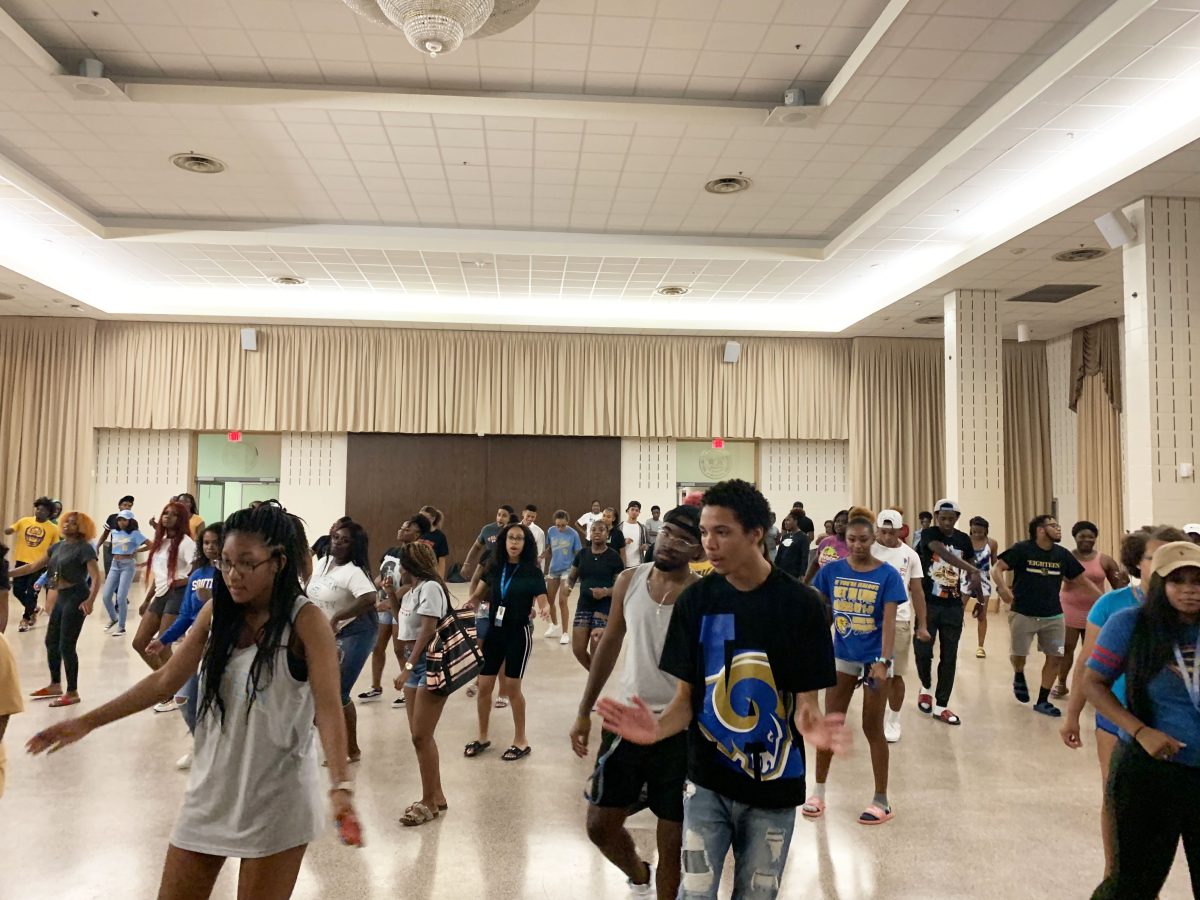 The Senior class partnered with West Coast Connection to host the event "Step by Step", an event to teach the students of Southern University how to do the steps of or famous school dances in the Ballroom on August 5, 2019.&#160;Bailie Boyd/DIGEST