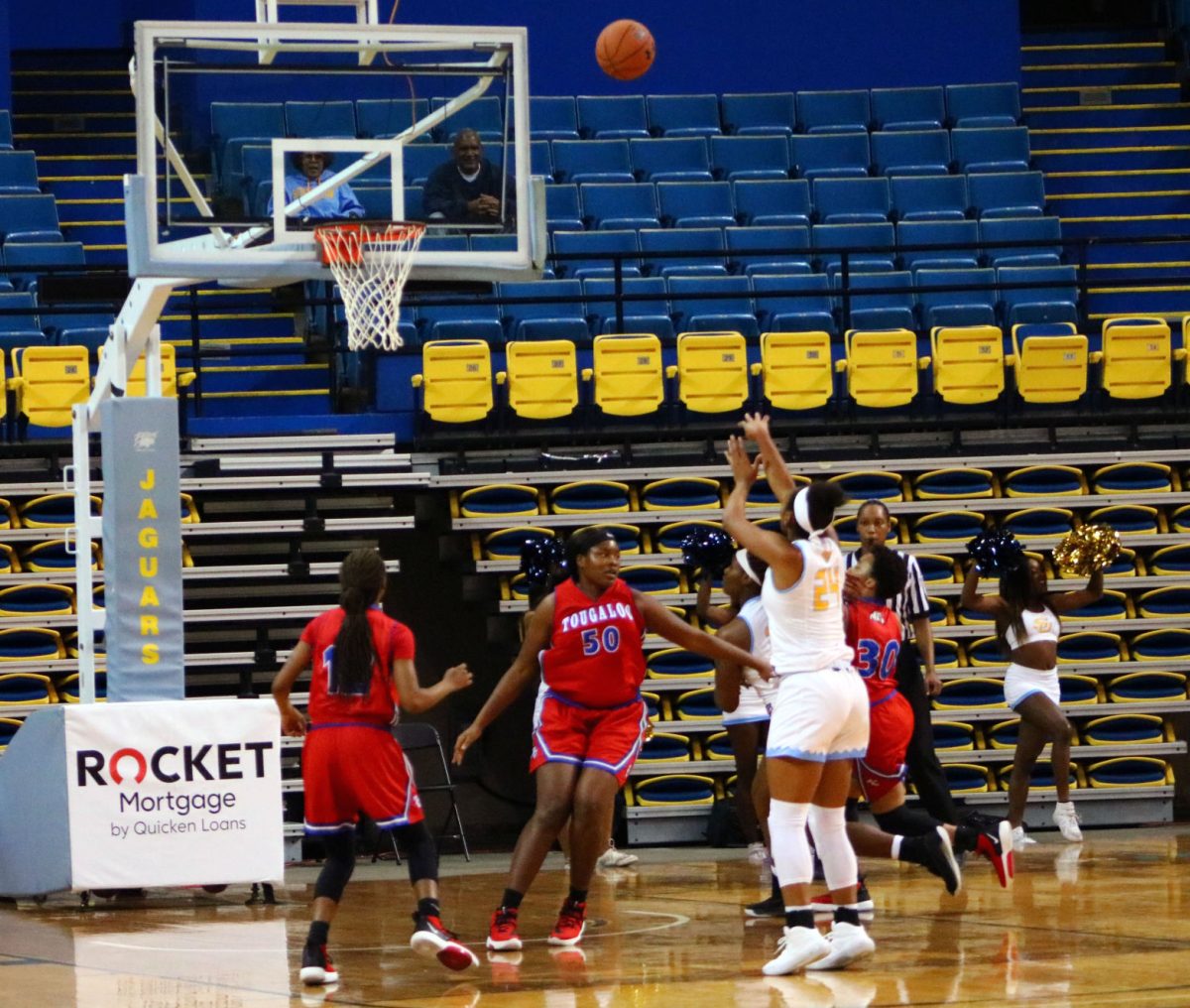 Balling: Senior guard Jayden Towner shoots a 3-pointer at the women&#8217;s basketball game against Tougaloo College on Wednesday November 13 in the minidome. (Kyndall/DIGEST)