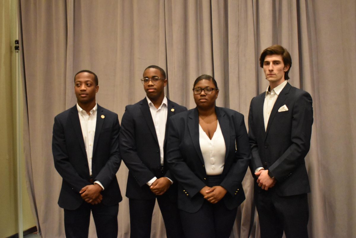 Southern University and A&amp;M College students, team Desco Electric, presents their idea of creating a magnetic generator as an alternative to conventional engines at the BizTech Challenge November 29 (Tiffany Williams/DIGEST)&#160;