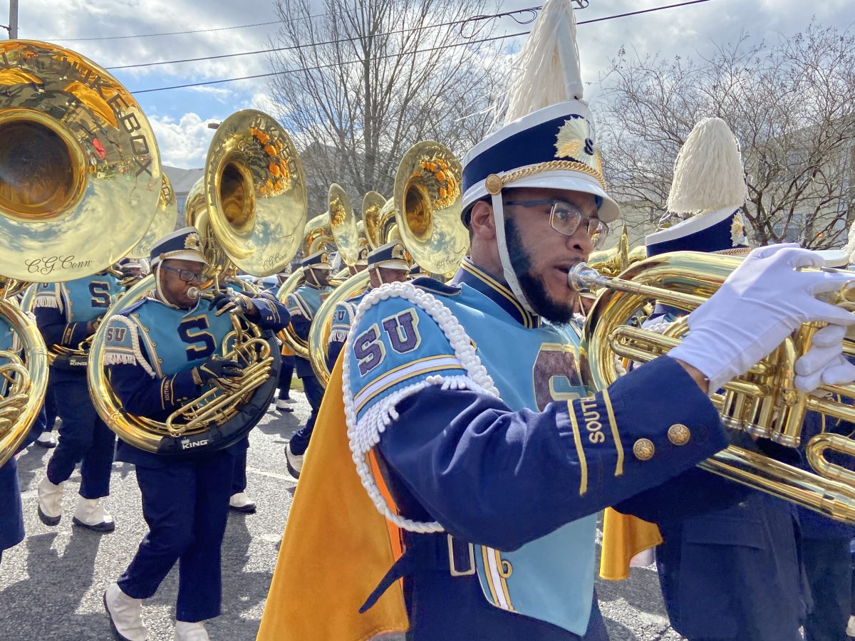 Southern University Human Jukebox marching in the Krewe of Oshun parade on Saturday, February 8.(Rocelyn Hamilton/DIGEST)