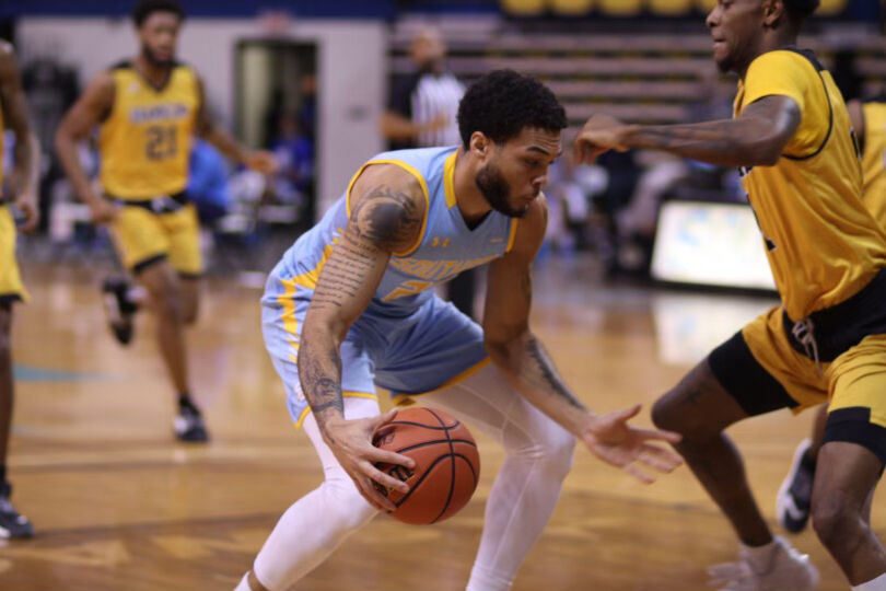 Senior,Forward, Andre Allen, drives to the basket during the Jaguars game against Grambling State.
(Isaac Armstrong/DIGEST