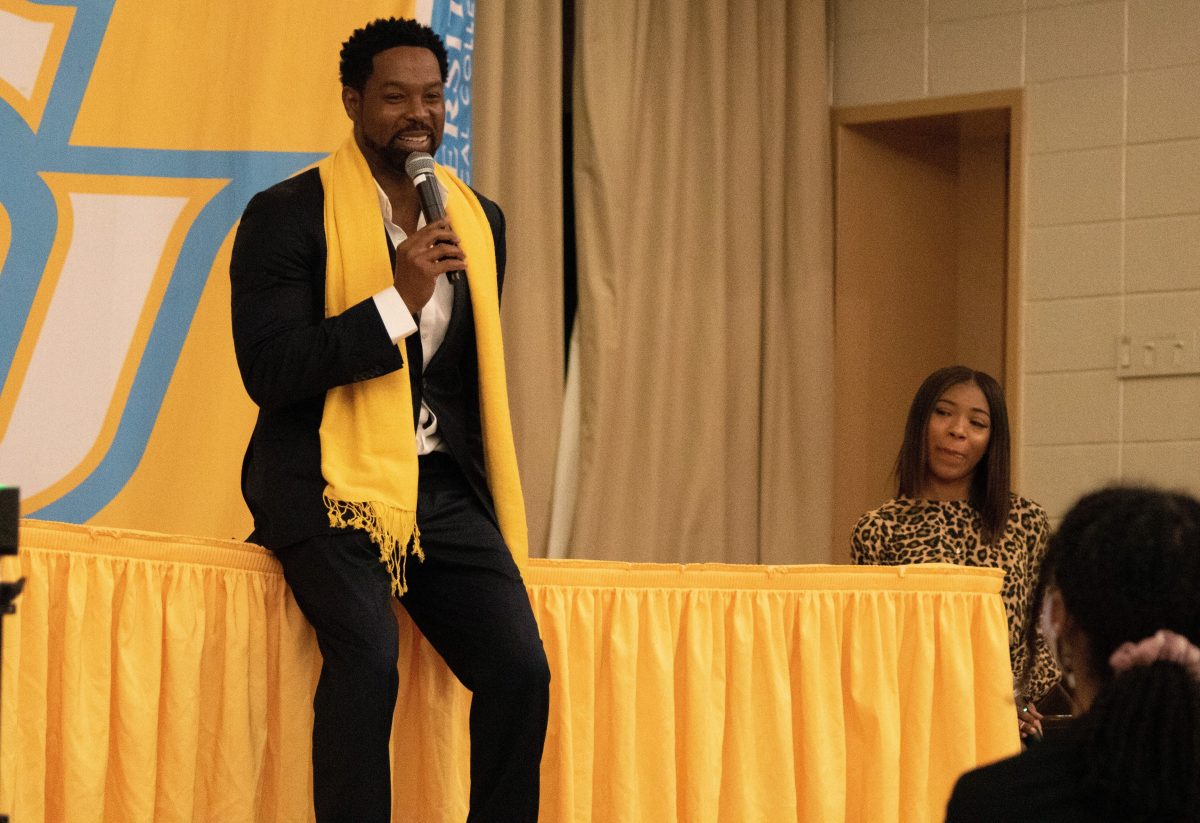 Actor, author, producer, director, choreographer, and dancer, Darrin Dewitt Henson gives insight on life experiences as he speaks to a group of Southern University students on Tuesday, March 9 inside the Royal Cotillion ballroom. (Douglas Taylor/Digest)