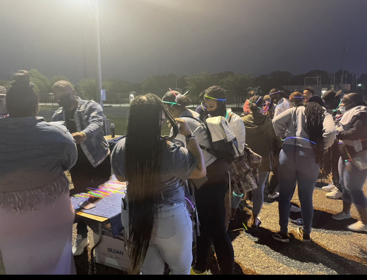 Student prepping for the Hot Air Balloon event hosted during springfest on Thursday, April 21 in A.W. Mumford Stadium parking lot. (Kynnedi Jackson/DIGEST).