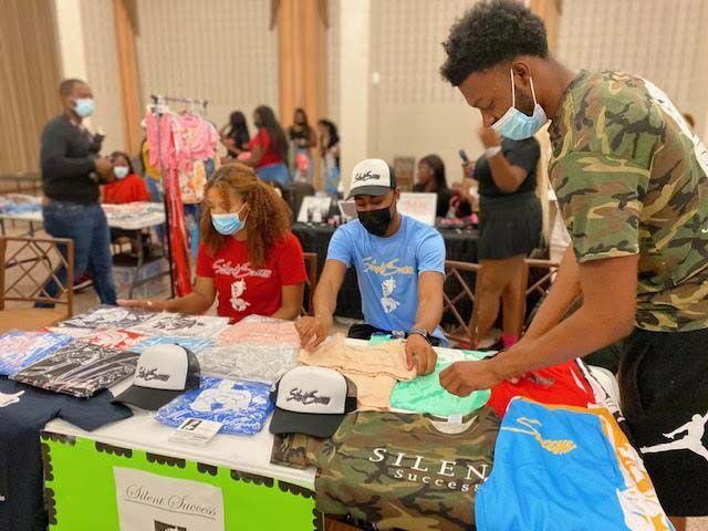 Students showcasing their business at the Pop Up Shop hosted by the Joint Greek Council inside the Union Ballroom on Tuesday, September 21. (Te'yanah Owens/DIGEST)