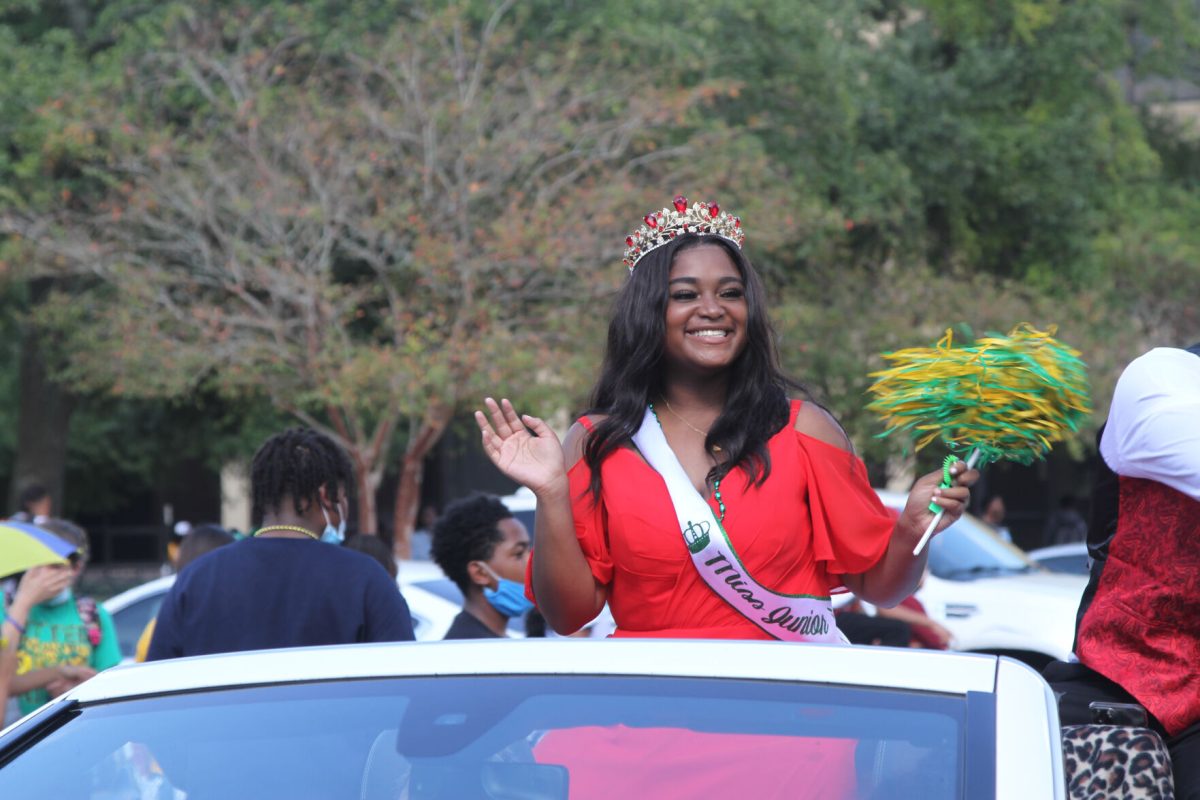 Miss junior of Southern Lab at the homecoming pep rally on October 21 (DIGEST/Sydney Fairbanks)