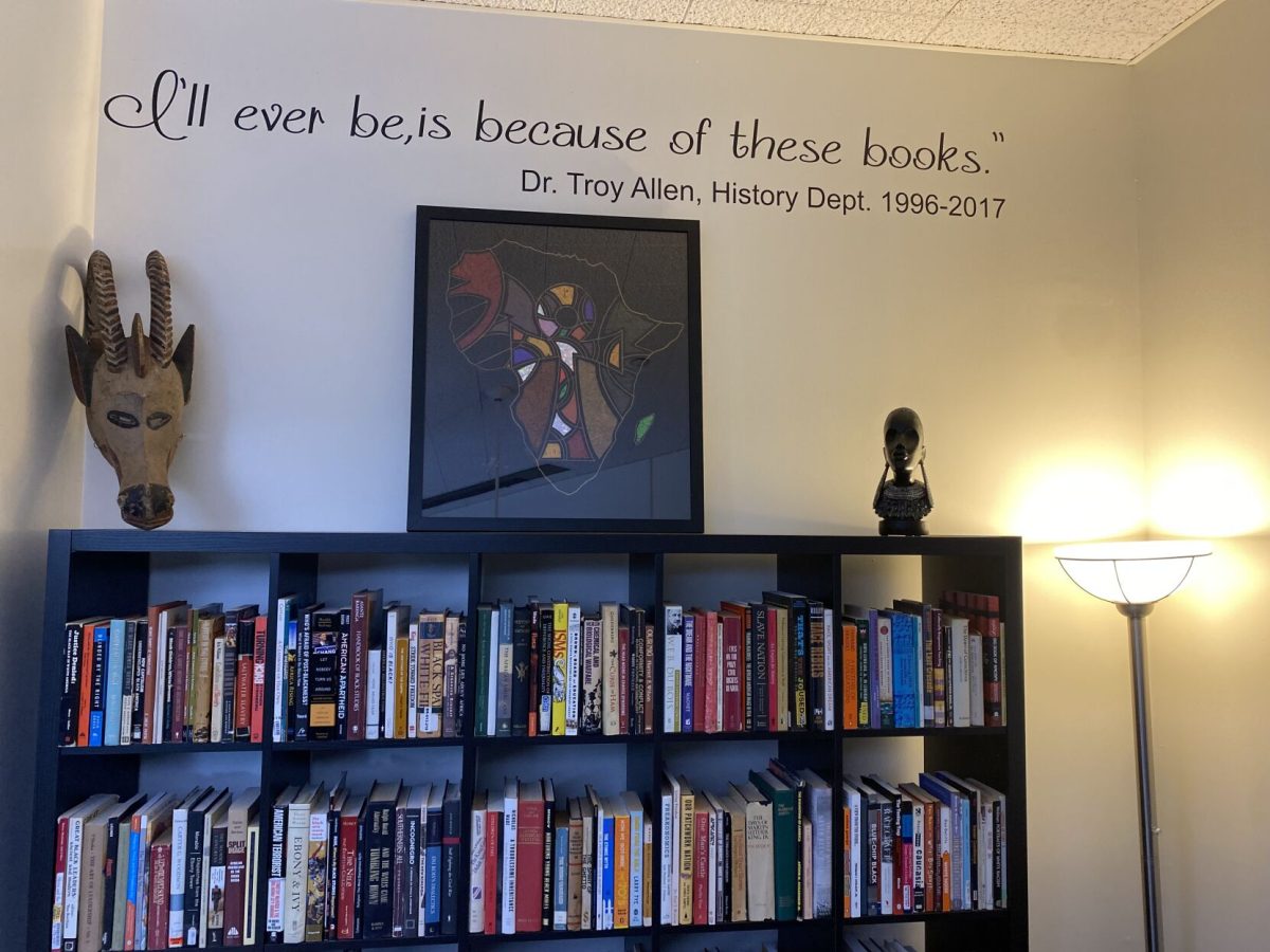 A book collection in honor Dr. Troy Allen at John B. Cade Library.
&#160;