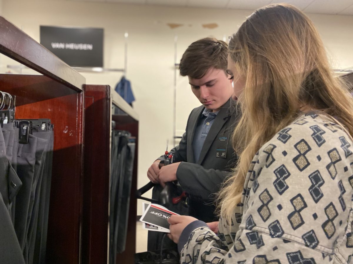 Southern University Law Student, Brennan Smith browses through the racks in hopes of finding the right business attire during the Penney&#8217;s Suit Up for Success event hosted by the SU Office of Career Services on Sunday, February 20 at the Mall of Louisiana. (Austin Powe/DIGEST)
&#160;