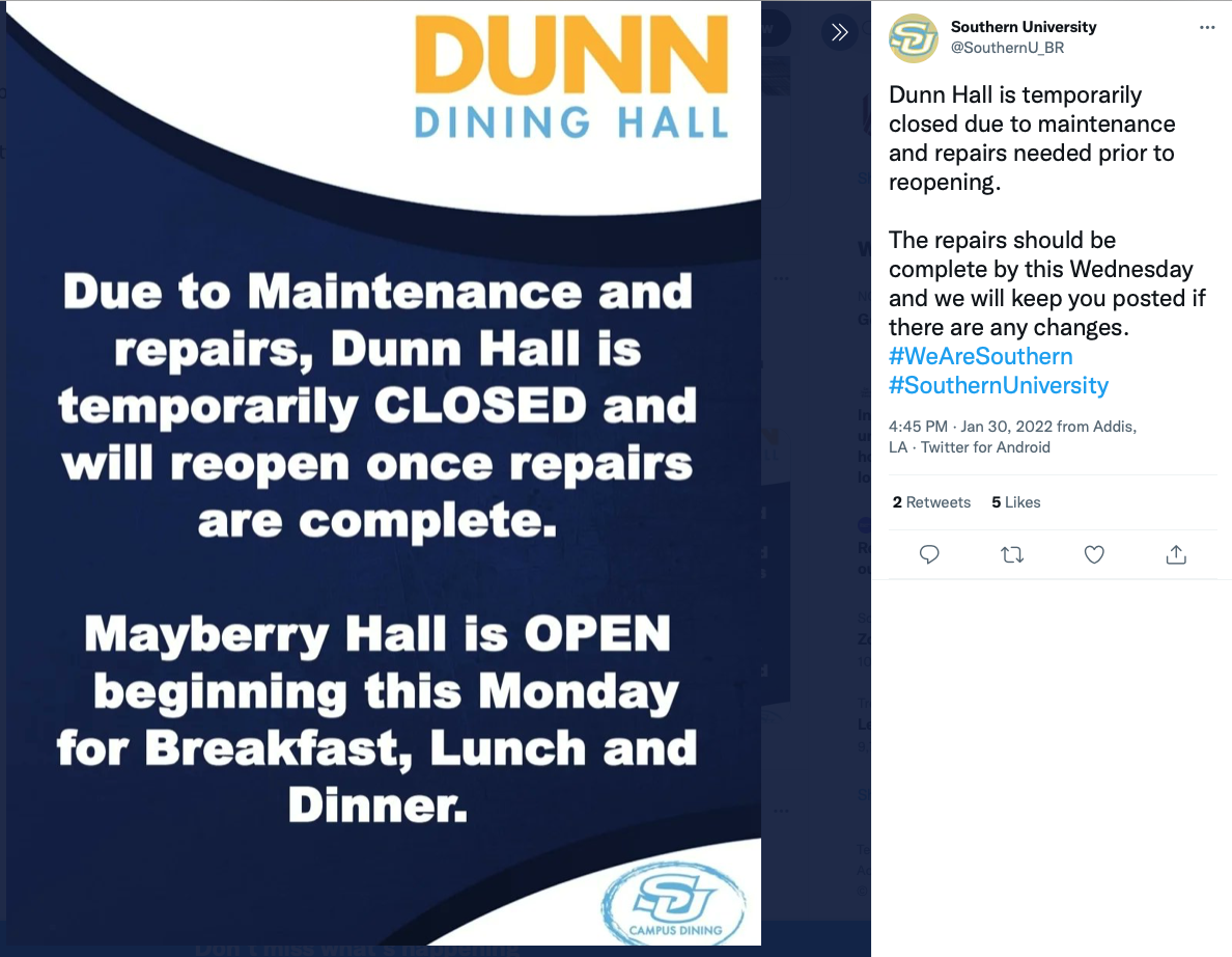 This message was sent out to the campus community on&#160; January 30&#160; to updated the student body on renovations taken place in Dunn Hall. (DIGEST)&#160;