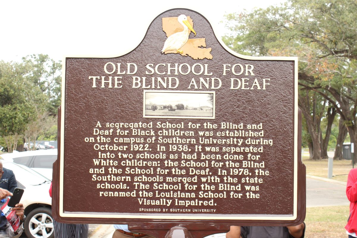 Historical Marker erected on campus commemorating the Old School for the Blind and Deaf.&#160;