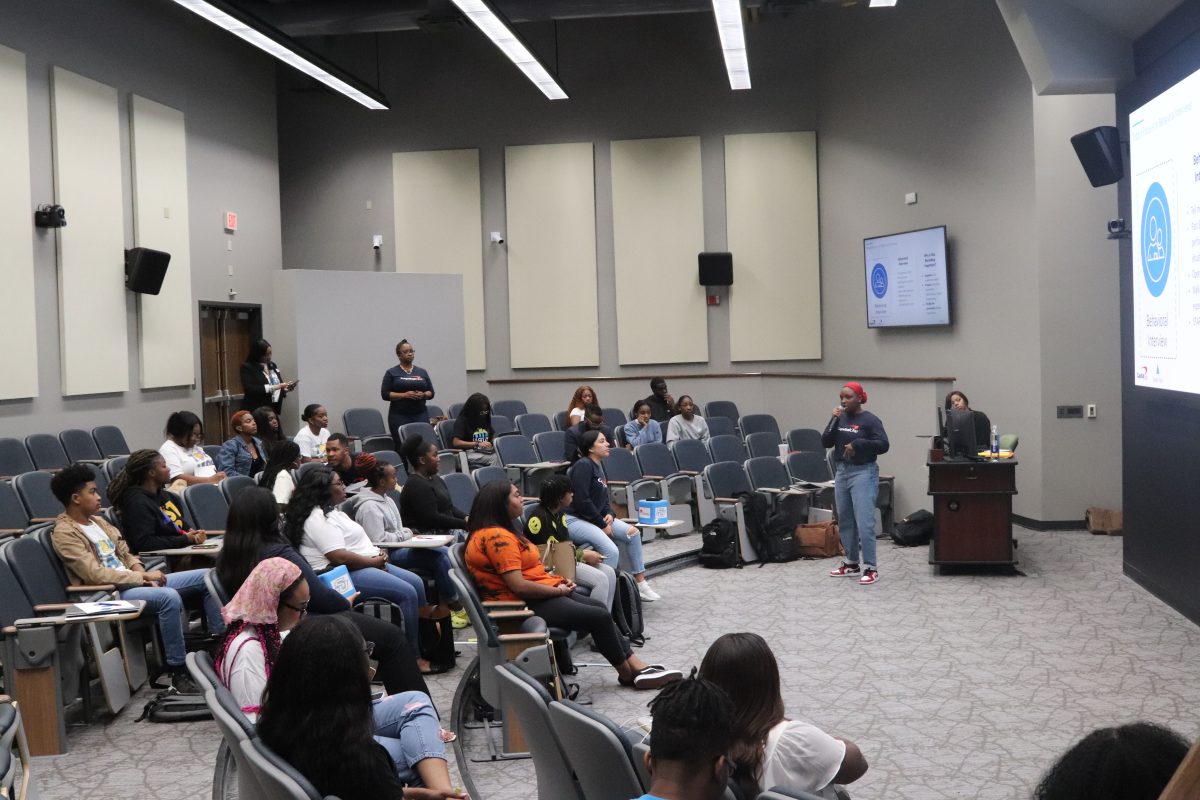 SU students listening to one of the Capital One workers in the Pinchback Enginerring Building on November 1st (Austin Powe/DIGEST)