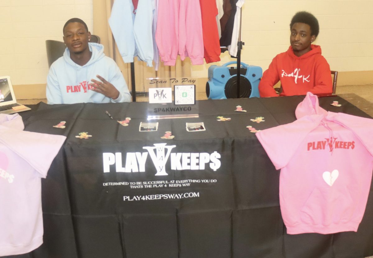 Play4Keeps selling their merchandise at the Black Art Expo during Kappa week. (Kynedi Nichos/ DIGEST)