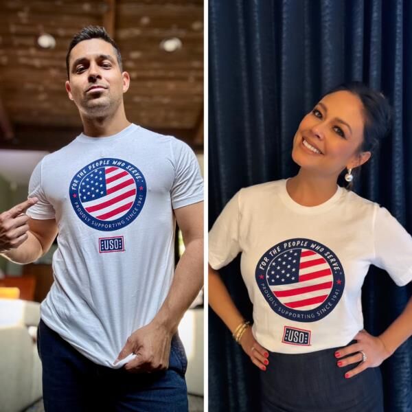 USO Global Ambassadors Wilmer Valderrama and Vanessa Lachey show their support.