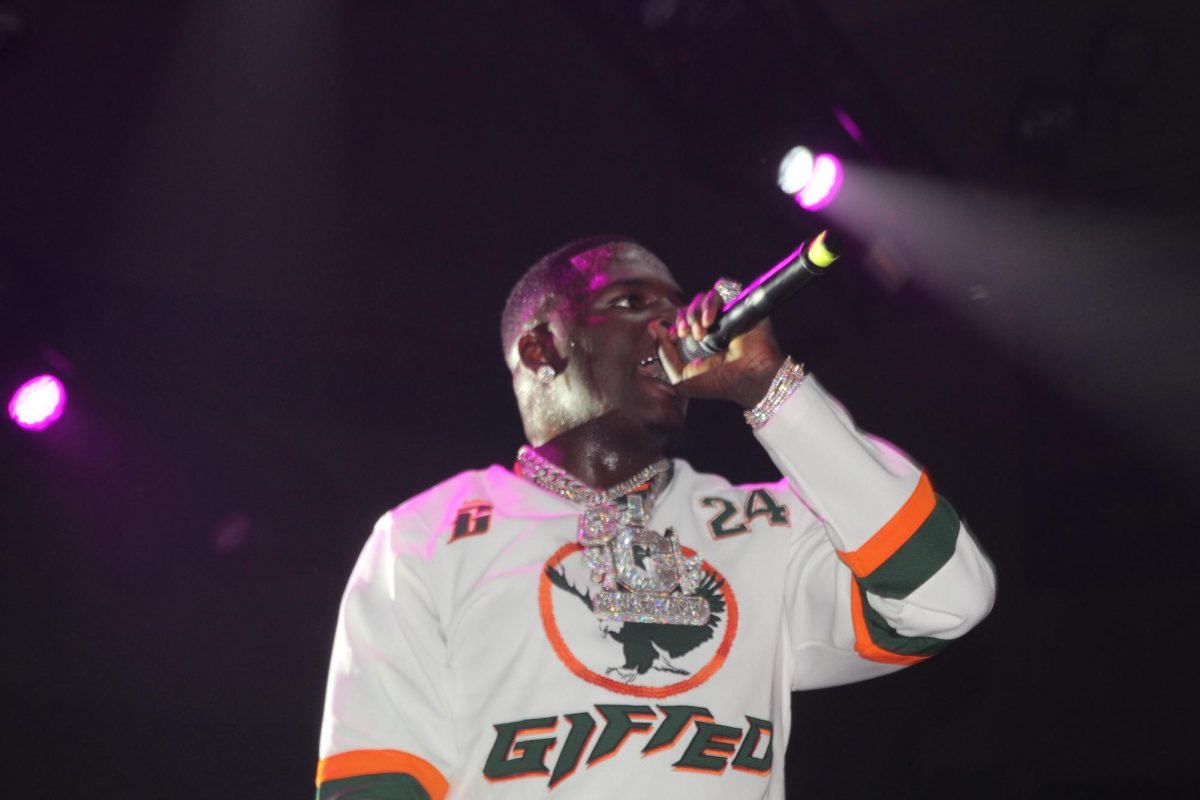 Rapper Big Boogie performs for the students of Southern University at the Homecoming Concert held in the F.G. Clark Activity Center on October 17. 