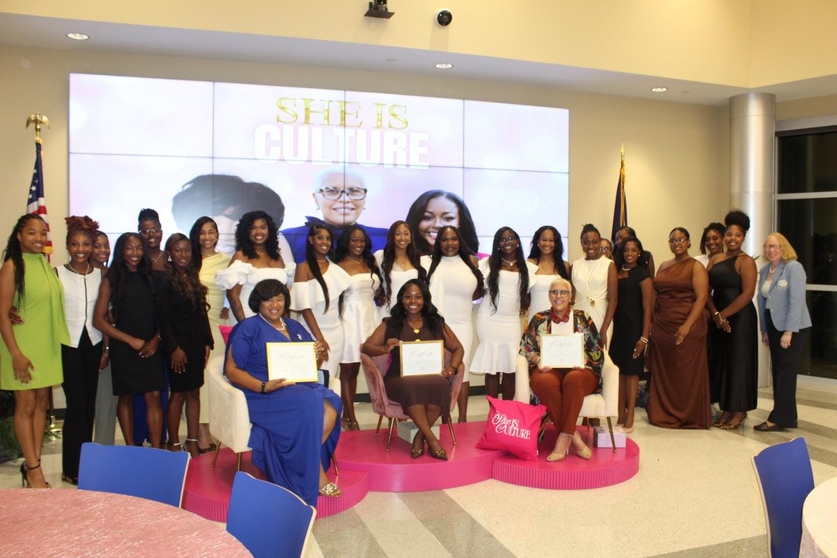 Attendees, and members of AWS pictured with the panelists at their 'She is Culture' event hosted on Tuesday, September 30 in the Leon Tarver Cultural Center.