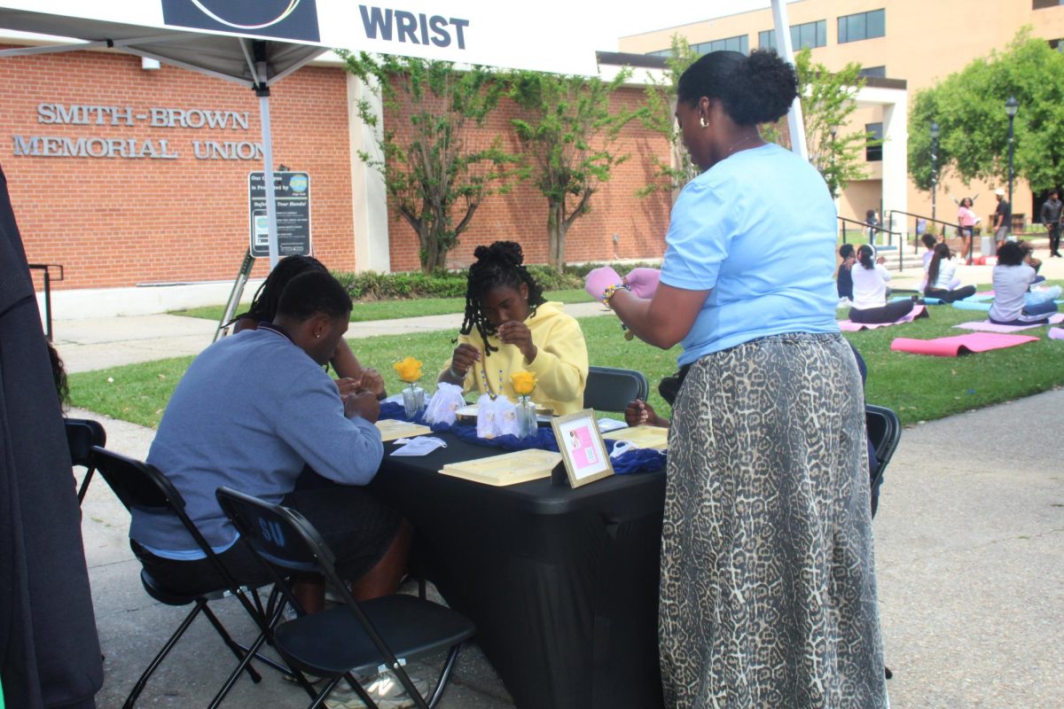 On Thursday, April 16, JAB hosted Roar & Restore outside of the Smith Brown Memorial Student Union where students were able to relax and create Southern University themed bracelets.